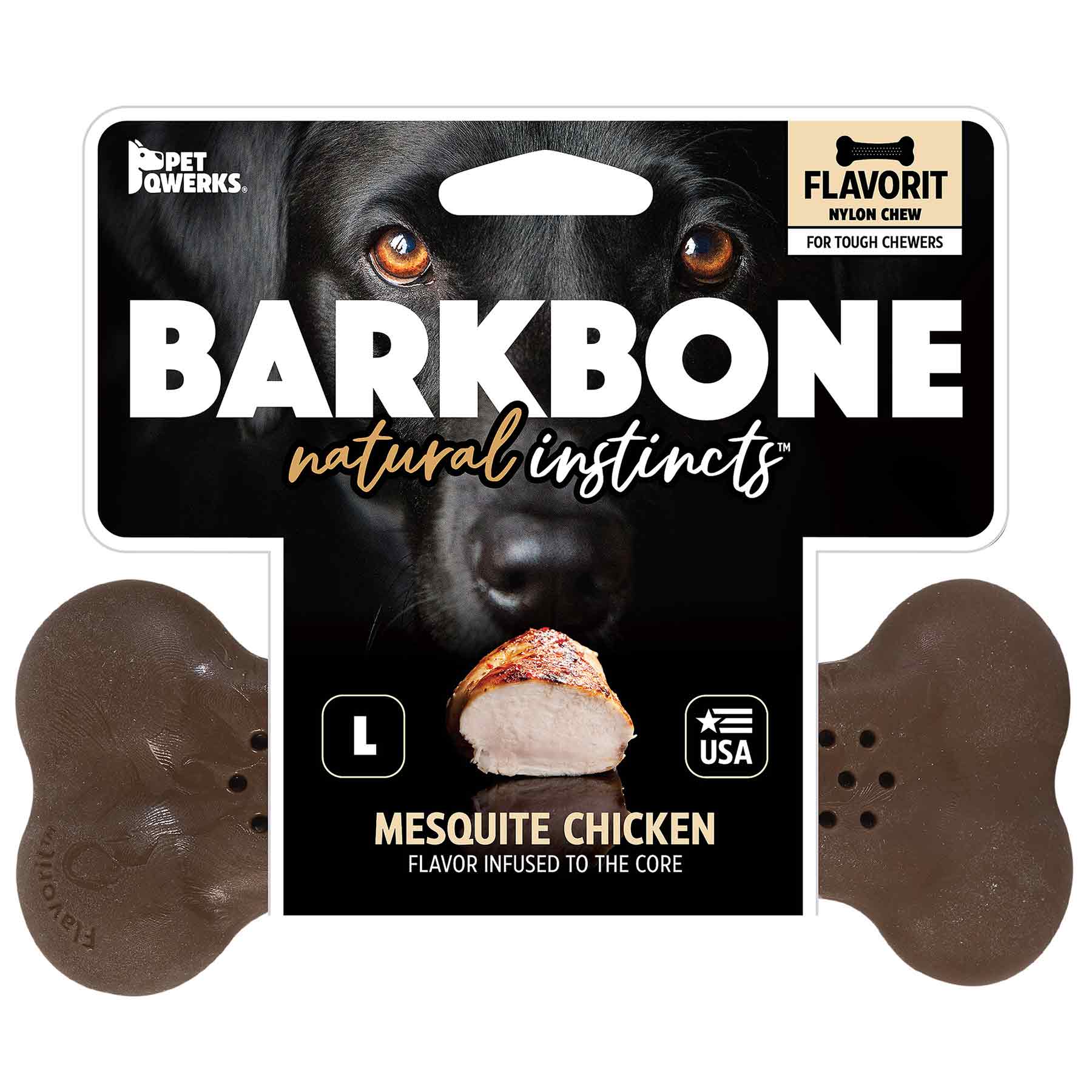 BarkBone Natural Instincts Mesquite Chicken Flavorit Nylon Dog Chew - Image 4