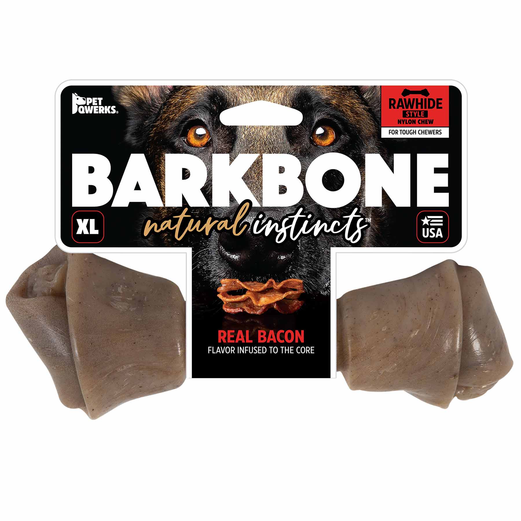 BarkBone Natural Instincts Rawhide Style Bacon Nylon Chew - Image 4