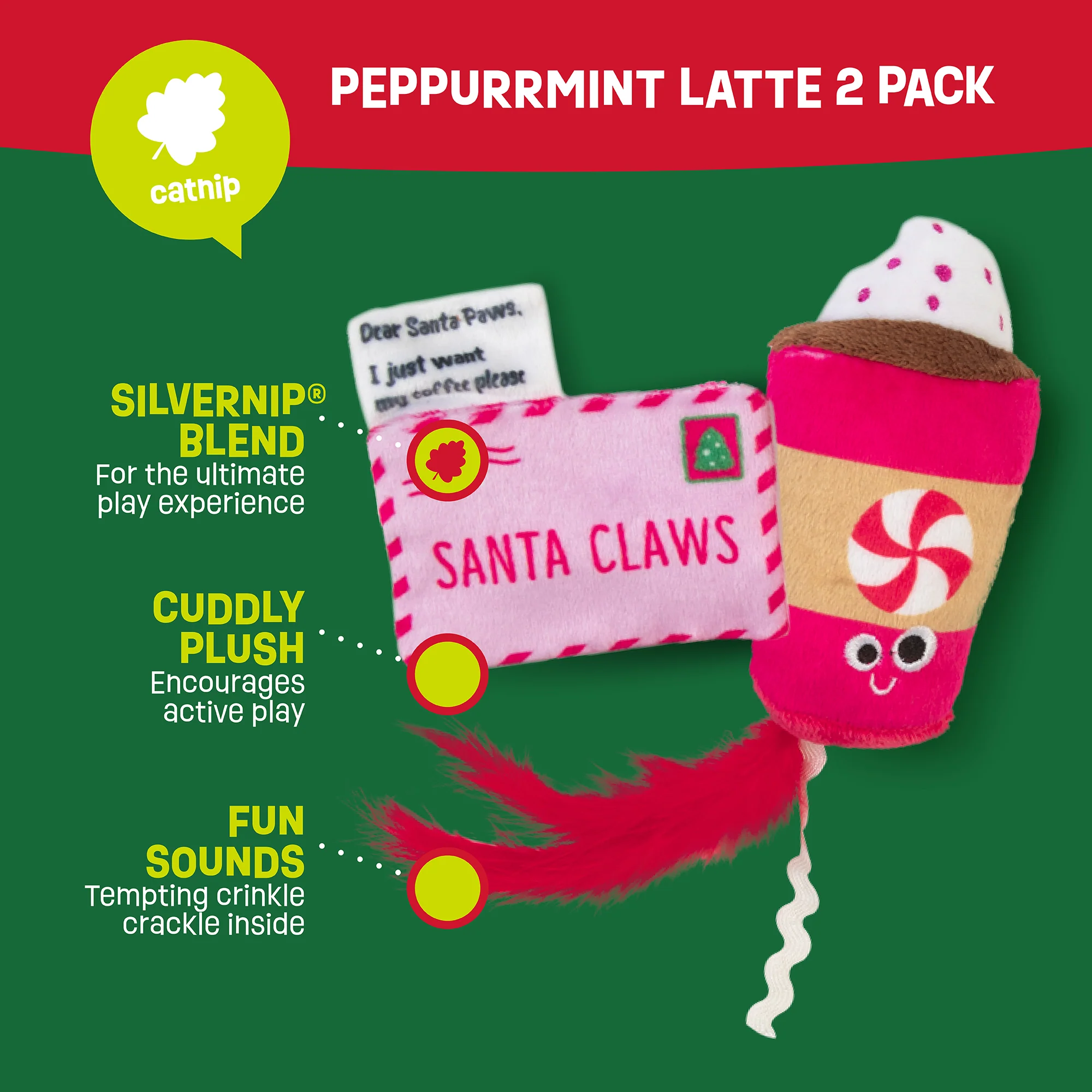 Mad Cat Pepurrmint Latte 2 Pack Cat Toy - Image 2