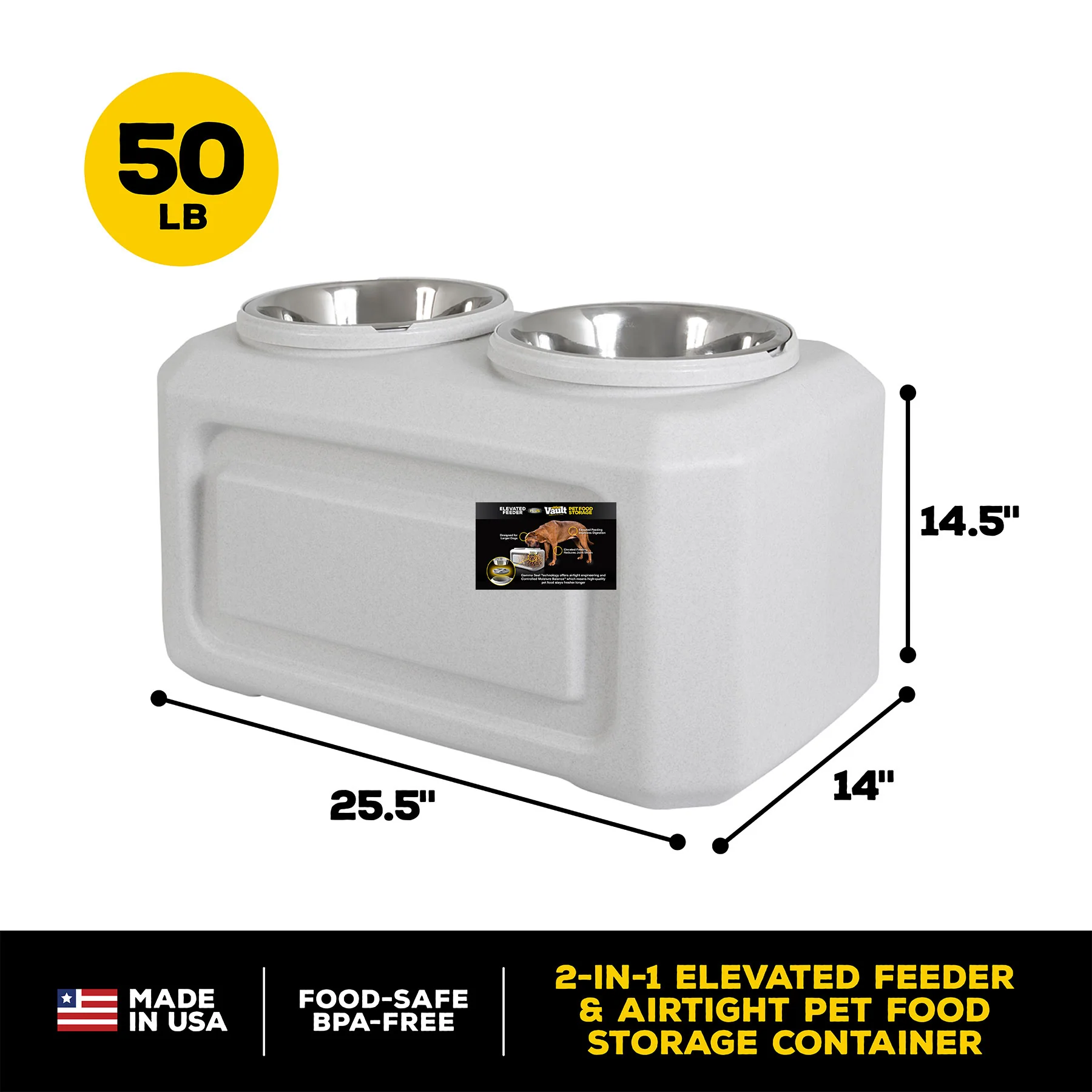 Vittles Vault Elevated Storage Dog Feeder - Image 3